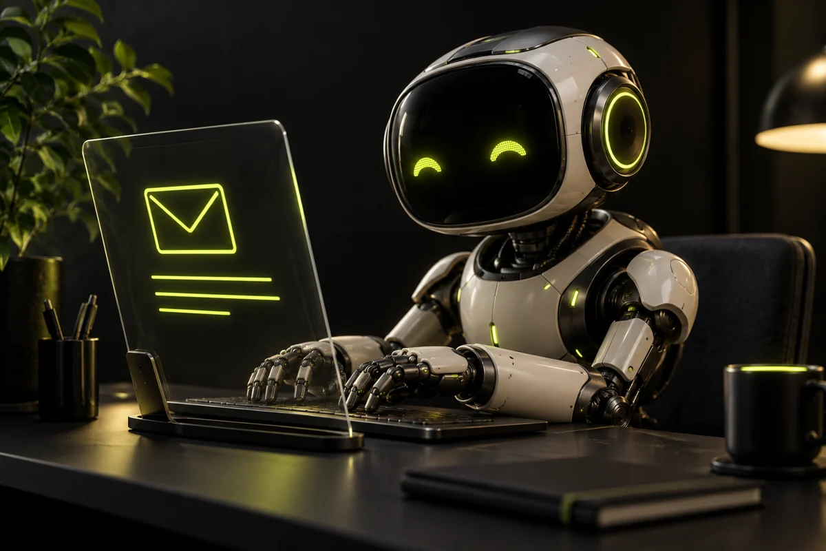 お問い合わせを確認するロボット