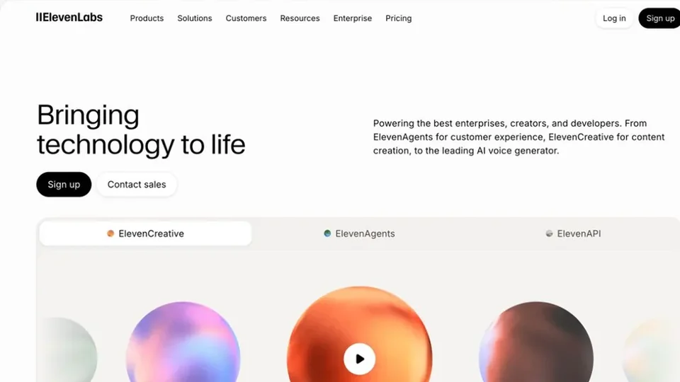 ElevenLabs official homepage