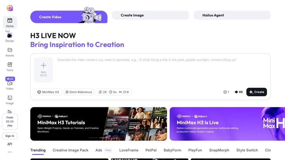 Hailuo official homepage